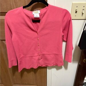 Talbots Coral Button-Down Cardigan
